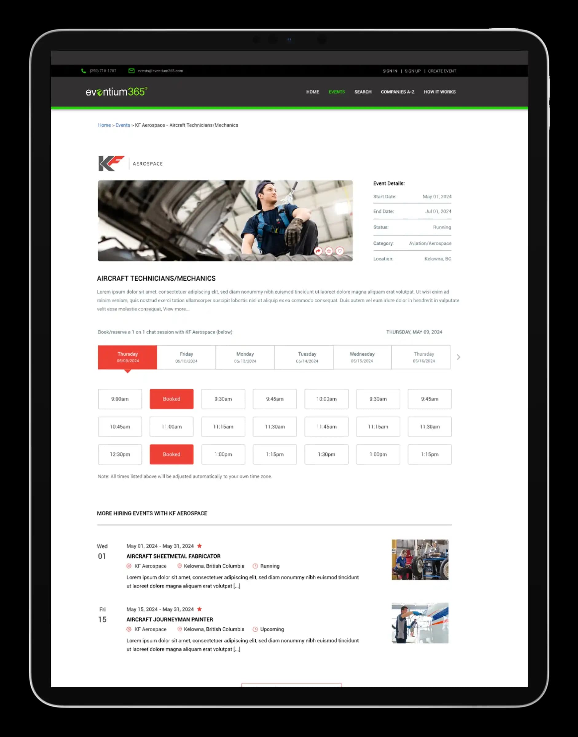 Eventium365, screen 7