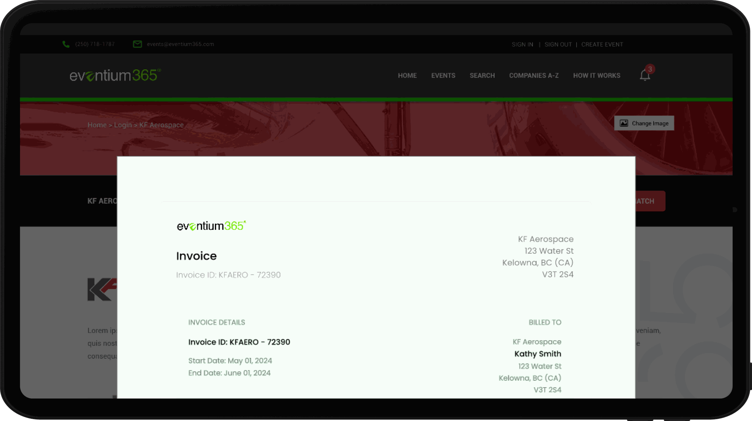 Eventium365, screen 9